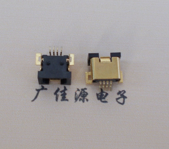 惠城MINI USB贴片式 双防呆迷你 有柱4p母座外壳镀金