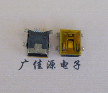 惠城MINI USB 5P 接口 母座 全贴带麦拉 高9.6带0.9柱子