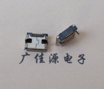 惠城Micro usb 5pin接口 插板7.2mm脚距 无柱无焊盘镀镍