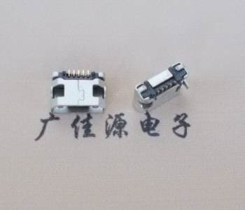 惠城迈克小型 USB连接器 平口5p插座 有柱带焊盘