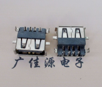 惠城AF USB母座90度 DIP沉板3.9/4.9 耐高温有卷边