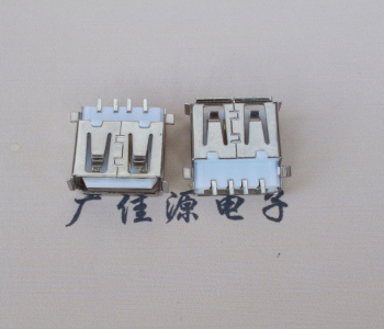 惠城USB母座 AF沉板1.9引脚4P贴片白胶芯卷边