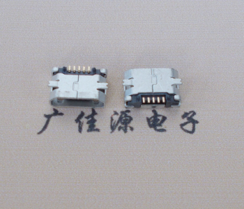 惠城Micro USB平口全贴板 鱼叉脚5.0长带定位柱加焊盘