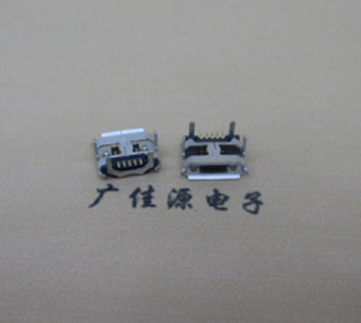 惠城Micro usb5p母座 B型口 加长2.0mm牛角 焊接图解