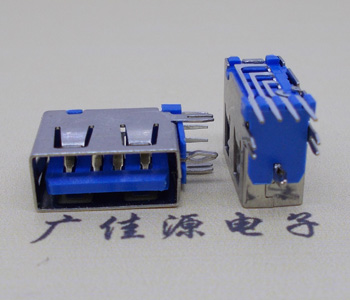 惠城USB 测插2.0母座 短体10.0MM 接口 蓝色胶芯