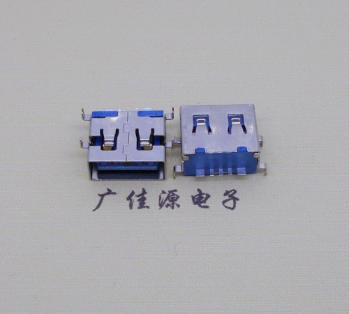 惠城沉板USB AF 5P大电流母座,无翻边四脚沉插板焊接