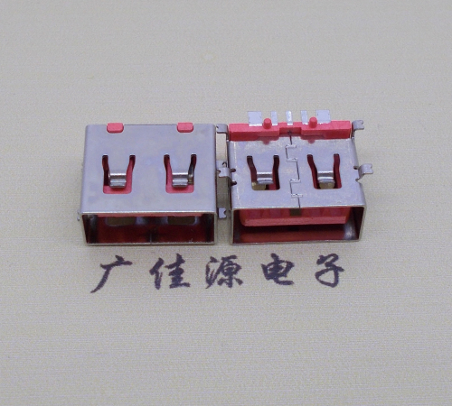 惠城全贴片USB AF 5P大电流母座,接地线功能胶芯6.5MM