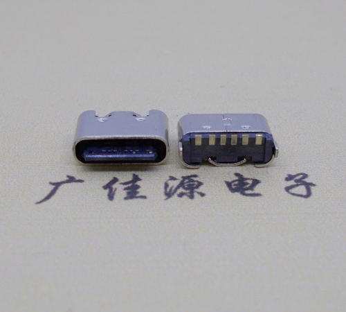 惠城Type-C6p母座接口短体立贴5.0mm