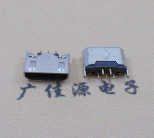 惠城迈克USB 180度母座5p直插带地脚1.5端子直口
