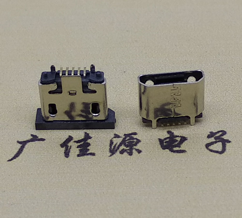 惠城micro usb5p母座立式贴板H=5.1无边有柱