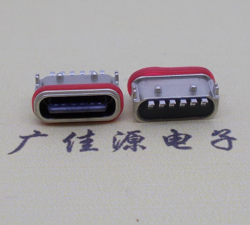 惠城防水Type-C6p母座卧式贴片连接器