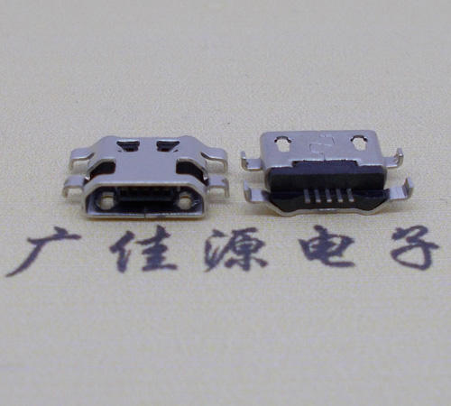 惠城micro usb5p连接器 反向沉板1.6mm四脚插平口