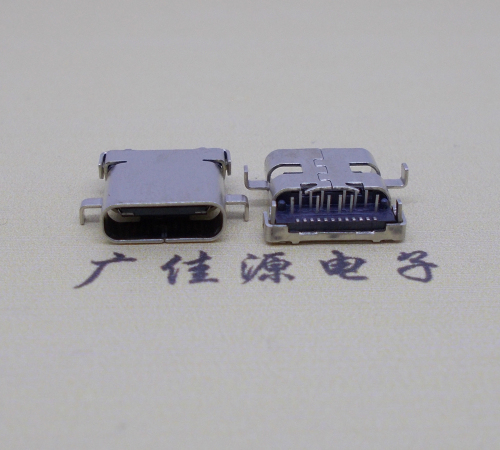 惠城卧式沉板usb 3.1 type-c24p母座,端前插后贴smt连接器