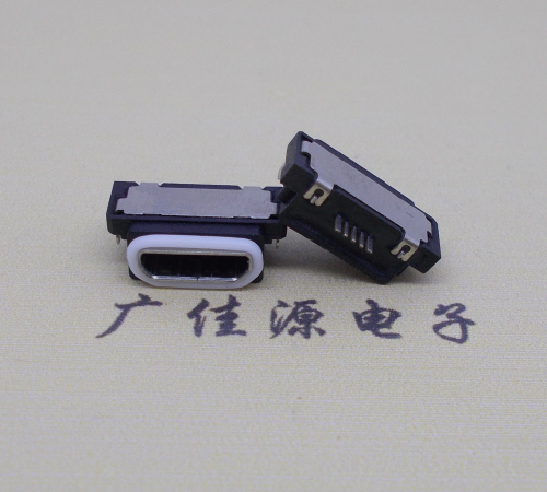 惠城micro usb5pin防水接口 沉板 0.8卧式防水母座