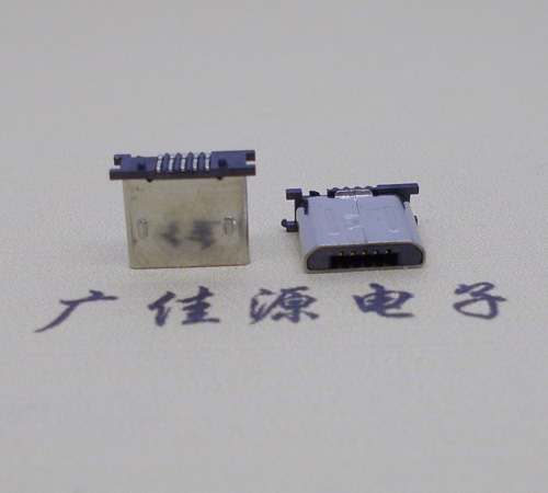 惠城MICRO USB 5P公头短体5.6mm立贴带柱无卡勾