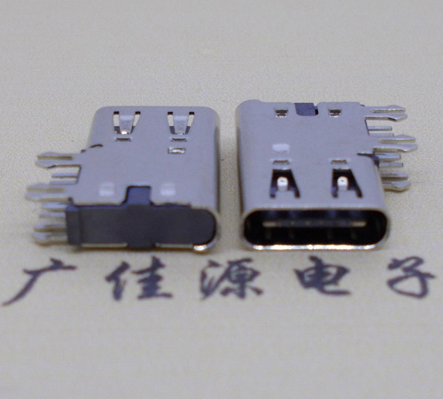惠城侧插USB3.1接头座子.90度type-c母座.6p侧插连接器