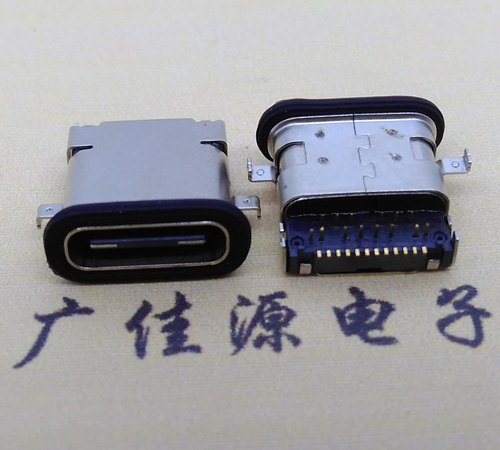 惠城 卧式type-c16p母座前插后贴 type-c接口 type-c连接器