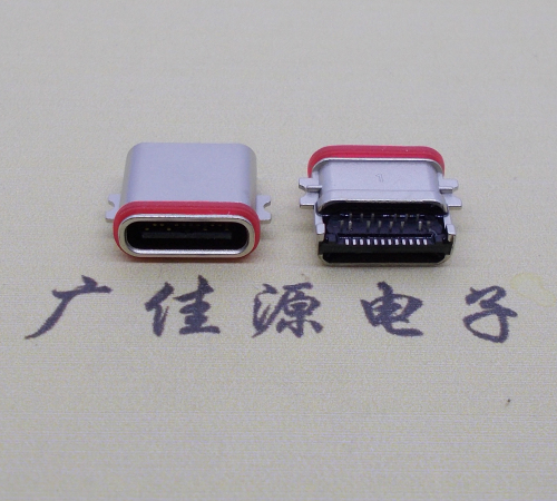 惠城usb 3.1type-c24p母座沉板1.0mm前插后贴防水