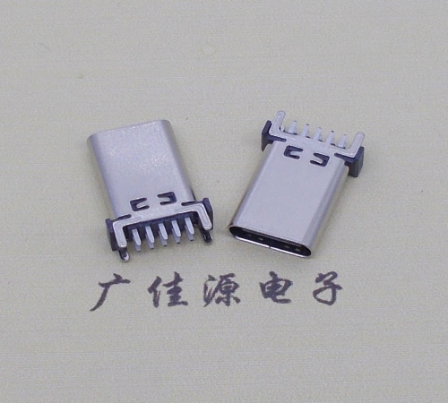 惠城立式type c10p母座端子插板可过大电流充电和数据传输，高度H=13.10、13.70、15.0mm