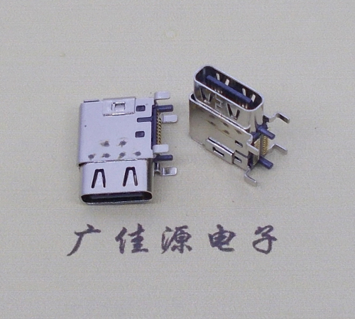 惠城TYPE-C24P接口母座四脚侧插端子双排贴 支持高速数据传输和快速充电功能